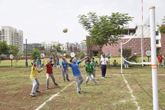 Students Playing Volleyball