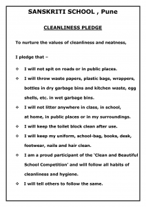Cleanlines-Pledge | Sanskriti School